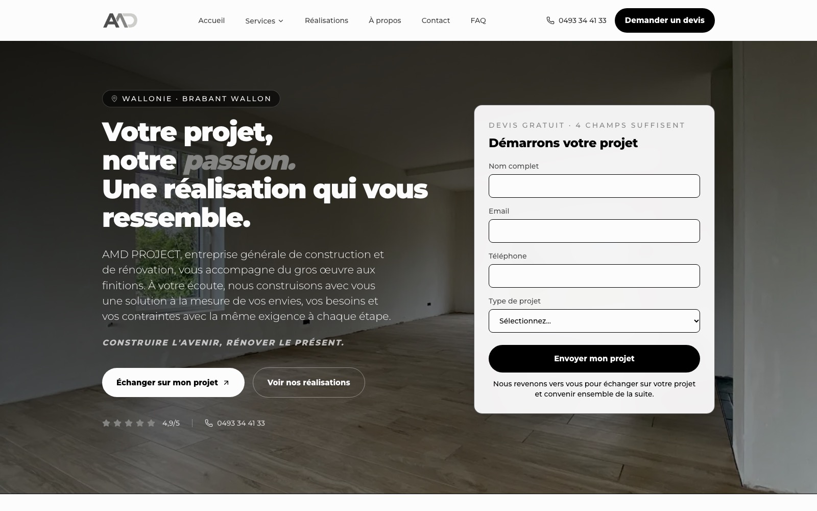 Accueil du site AMD Project